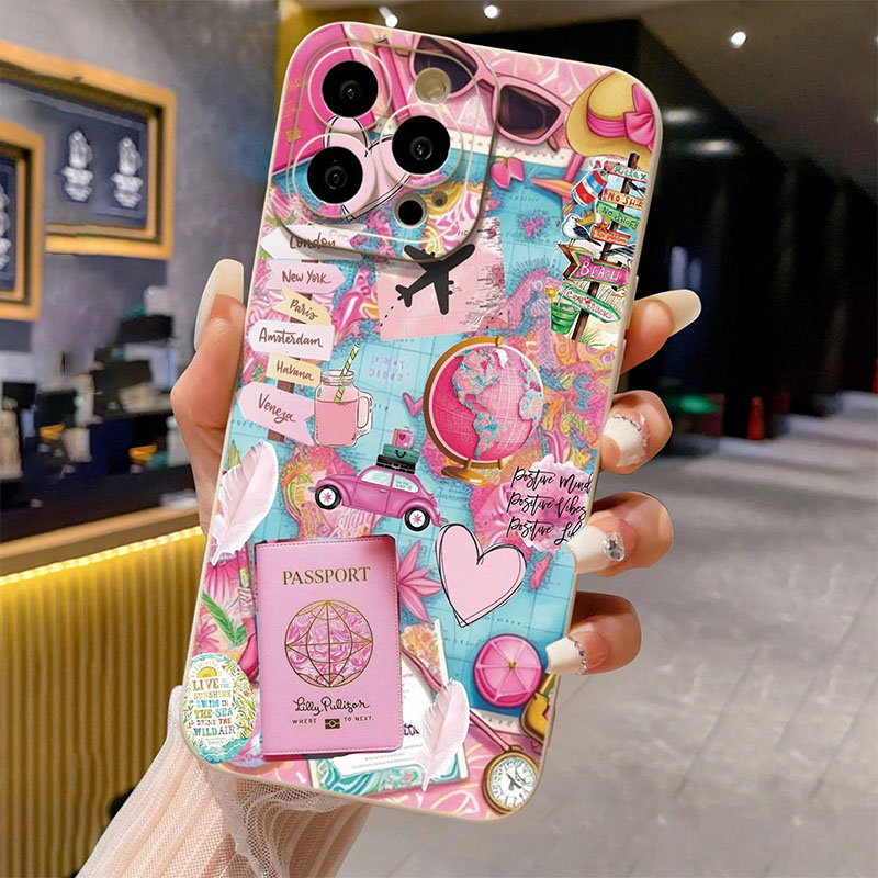 Phone Cases Drop Proof - Reise-Flugzeug-Design Matte Anti-Sturz-Handyhülle für iPhone 18