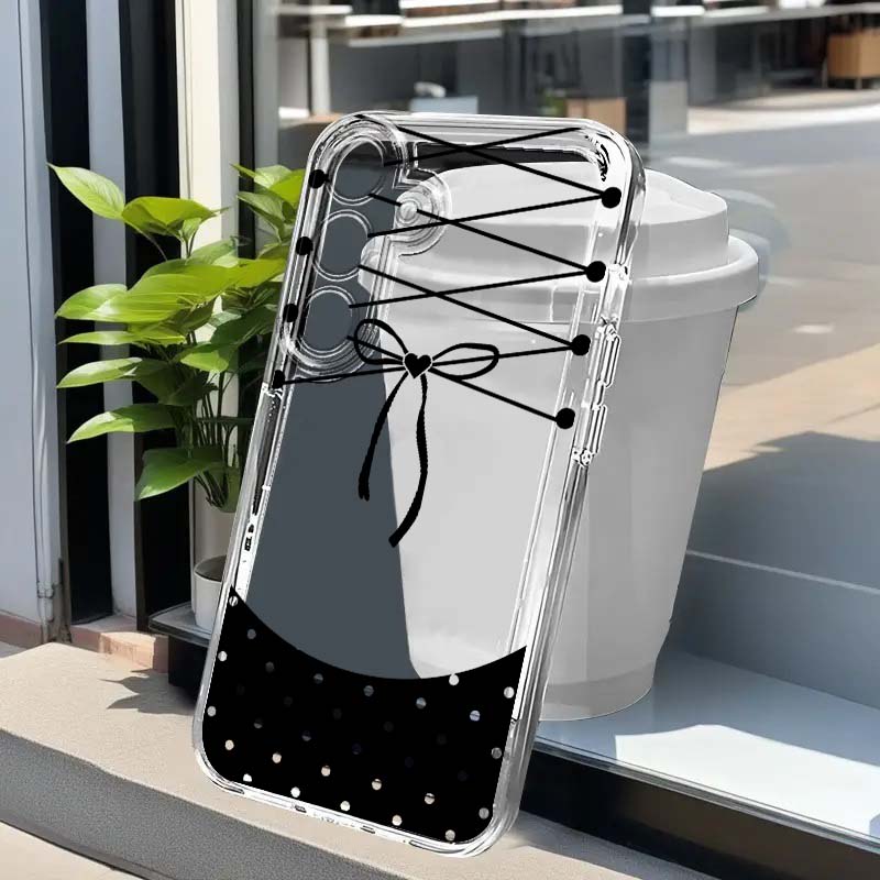 Phone Cases For Samsung A14 - Schwarzes Schleifenmuster-Design Handyhülle für Samsung Galaxy