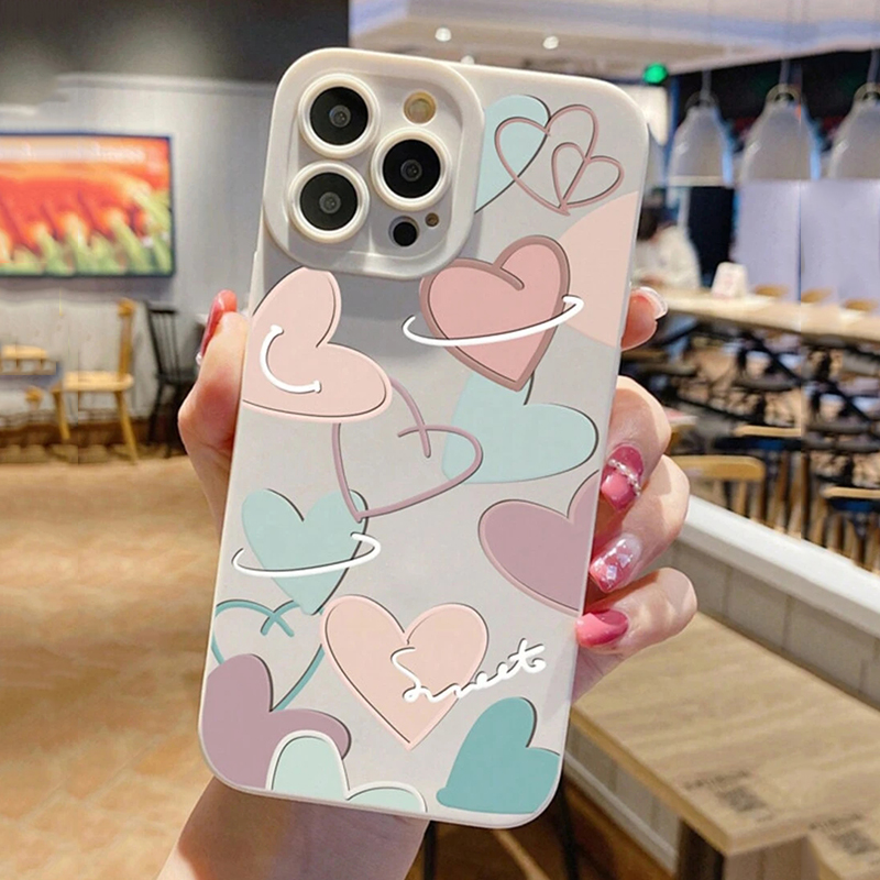 Phone Cases Drop Proof - Weiche TPU-Handyhülle mit neuem Herz-Design für
