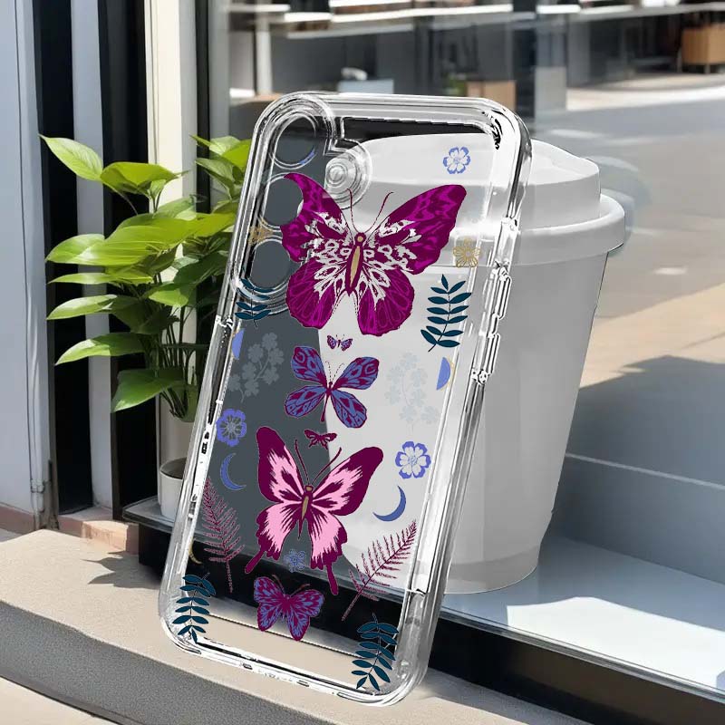 Phone Cases For Samsung A14 - Lila Schmetterling Grafik Handyhülle für Samsung