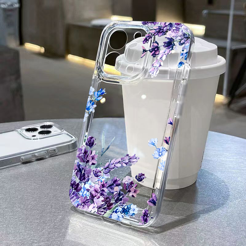 Phone Cases Iphone 17 Pro Max - Lila Blumen Weiche TPU Handyhülle für