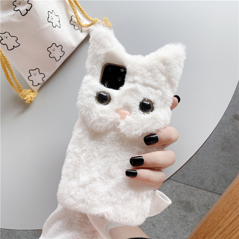3D Niedliche Cartoon-Katze Plü – Phone Cases Cute Bewertung und Preis