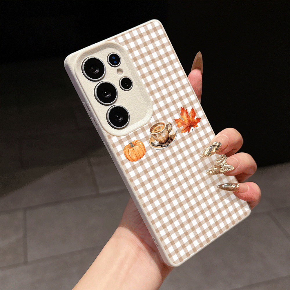 Herbst-Kürbis-Karomuster Lyche – Phone Cases For Samsung A14 Bewertung und Preis